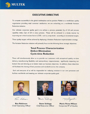 Multek VRI Executive Directive